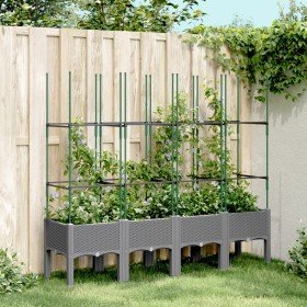 Jardinera con enrejado PP gris claro 160x40x142,5 cm en Macetas y jardineras | Comprar online en Foru.es