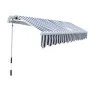 Toldo plegable de operación manual 300 cm azul y blanco de vidaXL, Toldos - Ref: Foro24-275552, Precio: 214,00 €, Descuento: %