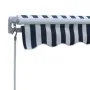 Toldo plegable de operación manual 300 cm azul y blanco de vidaXL, Toldos - Ref: Foro24-275552, Precio: 214,00 €, Descuento: %