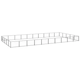 Perrera acero 50 m² negra de vidaXL, Casetas y cercados para perros - Ref: Foro24-3082162, Precio: 508,94 €, Descuento: %