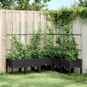 Jardinera con enrejado PP negro 160x120x142,5 cm en Macetas y jardineras | Comprar online en Foru.es