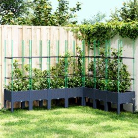 Jardinera con enrejado PP azul gris 200x160x142,5 cm en Macetas y jardineras | Comprar online en Foru.es