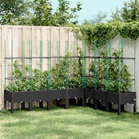 Jardinera con enrejado PP negro 200x160x142,5 cm en Macetas y jardineras | Comprar online en Foru.es