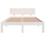 Estructura de cama doble pequeña madera maciza blanca 120x190cm de vidaXL, Camas y somieres - Ref: Foro24-810466, Precio: 138...