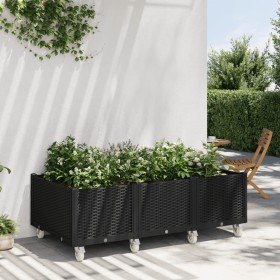 Jardinera con ruedas PP negro 150x80x54 cm en Macetas y jardineras | Comprar online en Foru.es