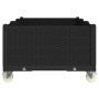Jardinera con ruedas PP negro 150x80x54 cm en Macetas y jardineras | Comprar online en Foru.es