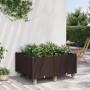Jardinera con ruedas PP marrón 100x80x54 cm en Macetas y jardineras | Comprar online en Foru.es