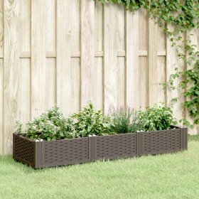 Jardinera con clavijas PP marrón 125x40x28,5 cm en Macetas y jardineras | Comprar online en Foru.es