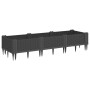 Jardinera con clavijas PP negro 125x40x28,5 cm en Macetas y jardineras | Comprar online en Foru.es