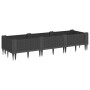 Jardinera con clavijas PP negro 125x40x28,5 cm en Macetas y jardineras | Comprar online en Foru.es