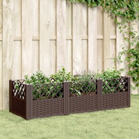 Jardinera con clavijas PP marrón 123,5x43,5x43,5 cm en Macetas y jardineras | Comprar online en Foru.es
