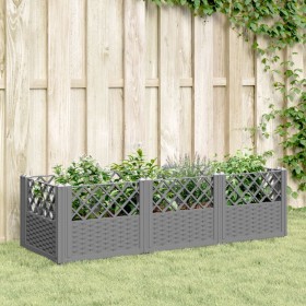 Jardinera con clavijas PP gris claro 123,5x43,5x43,5 cm en Macetas y jardineras | Comprar online en Foru.es