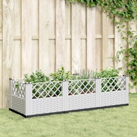 Jardinera con clavijas PP blanco 123,5x43,5x43,5 cm en Macetas y jardineras | Comprar online en Foru.es