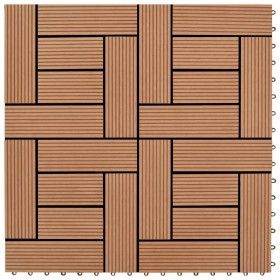 Baldosa de porche WPC marrón 11 unidades 30x30 cm de vidaXL, Suelos y moquetas - Ref: Foro24-41550, Precio: 57,85 €, Descuent...