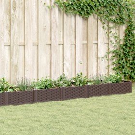 Jardinera con clavijas PP marrón 362,5x42,5x28,5 cm en Macetas y jardineras | Comprar online en Foru.es