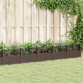 Jardinera con clavijas PP marrón 363,5x43,5x43,5 cm en Macetas y jardineras | Comprar online en Foru.es