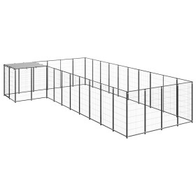 Perrera negra 13,31 m² acero de vidaXL, Casetas y cercados para perros - Ref: Foro24-3082238, Precio: 504,68 €, Descuento: %