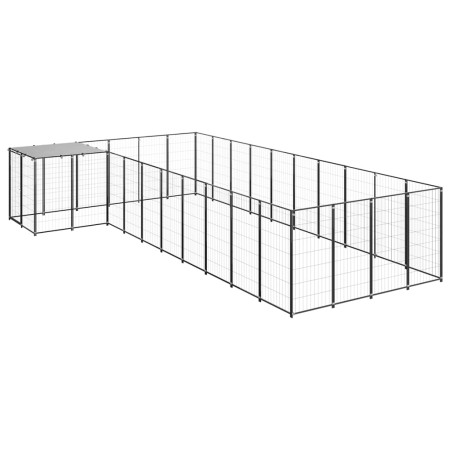 Perrera negra 13,31 m² acero de vidaXL, Casetas y cercados para perros - Ref: Foro24-3082238, Precio: 504,68 €, Descuento: %