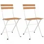 Sillas cafetería plegables 2 uds acero y madera maciza acacia de vidaXL, Sillas de jardín - Ref: Foro24-319974, Precio: 81,59...