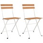 Sillas cafetería plegables 2 uds acero y madera maciza acacia de vidaXL, Sillas de jardín - Ref: Foro24-319974, Precio: 82,95...