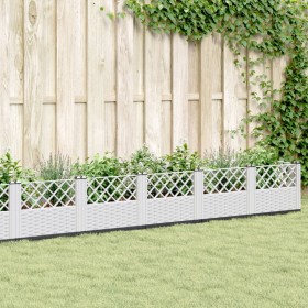 Jardinera con clavijas PP blanco 363,5x43,5x43,5 cm en Macetas y jardineras | Comprar online en Foru.es
