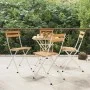 Sillas cafetería plegables 4 uds acero y madera maciza acacia de vidaXL, Sillas de jardín - Ref: Foro24-319975, Precio: 137,6...