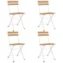 Sillas cafetería plegables 4 uds acero y madera maciza acacia de vidaXL, Sillas de jardín - Ref: Foro24-319975, Precio: 137,6...
