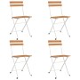 Sillas cafetería plegables 4 uds acero y madera maciza acacia de vidaXL, Sillas de jardín - Ref: Foro24-319975, Precio: 139,4...