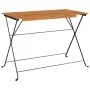 Mesa de cafetería plegable madera acacia y acero 100x54x71 cm de vidaXL, Mesas de jardín - Ref: Foro24-319971, Precio: 86,13 ...