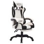 Silla gaming con luces LED RGB cuero sintético negro y blanco de vidaXL, Sillas de oficina - Ref: Foro24-288015, Precio: 190,...