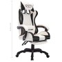 Silla gaming con luces LED RGB cuero sintético negro y blanco de vidaXL, Sillas de oficina - Ref: Foro24-288015, Precio: 190,...