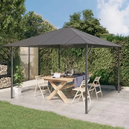 Cenador con techo gris antracita 3x3 m de vidaXL, Carpas y cenadores - Ref: Foro24-315247, Precio: 604,48 €, Descuento: %