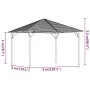 Cenador con techo gris antracita 3x3 m de vidaXL, Carpas y cenadores - Ref: Foro24-315247, Precio: 604,48 €, Descuento: %