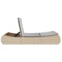 Tumbona doble con cojines ratán sintético beige en Tumbonas | Comprar online en Foru.es