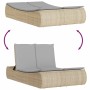 Tumbona doble con cojines ratán sintético beige en Tumbonas | Comprar online en Foru.es