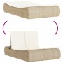 Tumbona doble con cojines ratán sintético beige en Tumbonas | Comprar online en Foru.es