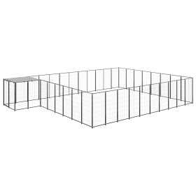 Perrera negra 25,41 m² acero de vidaXL, Casetas y cercados para perros - Ref: Foro24-3082229, Precio: 628,46 €, Descuento: %