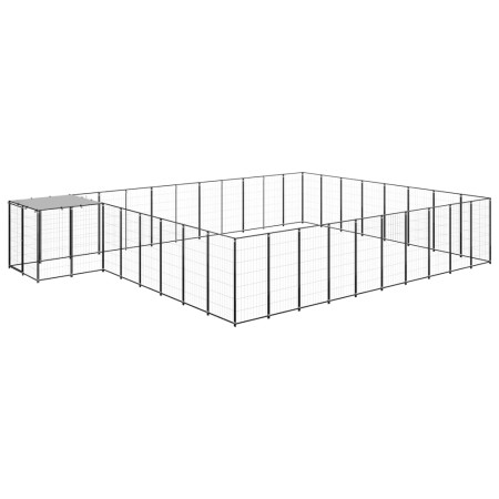 Perrera negra 25,41 m² acero de vidaXL, Casetas y cercados para perros - Ref: Foro24-3082229, Precio: 628,46 €, Descuento: %