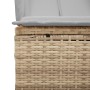 Tumbona doble con techo y cortinas ratán sintético beige en Tumbonas | Comprar online en Foru.es