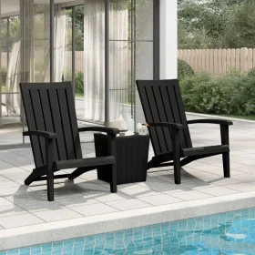 Sillas de jardín Adirondack 2 uds polipropileno negro de vidaXL, Sillas de jardín - Ref: Foro24-364167, Precio: 186,79 €, Des...