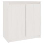 Armario auxiliar madera maciza de pino blanco 60x36x65 cm de vidaXL, Aparadores - Ref: Foro24-833098, Precio: 74,35 €, Descue...