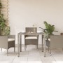 Mesa de jardín superficie vidrio ratán PE gris claro 90x90x75cm en Mesas de jardín | Comprar online en Foru.es