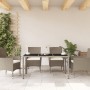 Mesa de jardín superficie de vidrio ratán PE gris 150x90x75 cm en Mesas de jardín | Comprar online en Foru.es