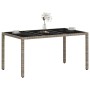 Mesa de jardín superficie de vidrio ratán PE gris 150x90x75 cm en Mesas de jardín | Comprar online en Foru.es