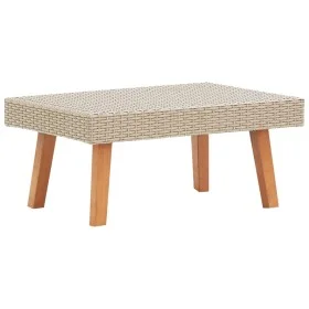 Mesa de centro de jardín ratán sintético beige de vidaXL, Mesas de jardín - Ref: Foro24-310221, Precio: 49,46 €, Descuento: %
