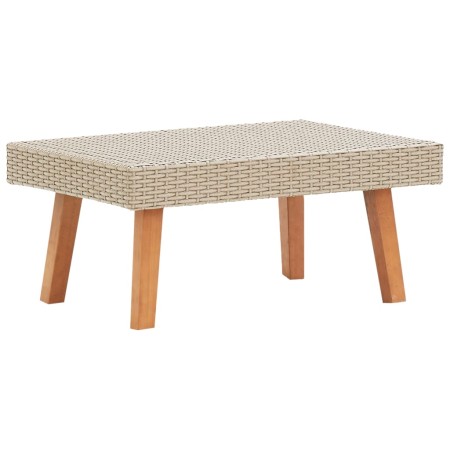 Mesa de centro de jardín ratán sintético beige de vidaXL, Mesas de jardín - Ref: Foro24-310221, Precio: 49,77 €, Descuento: %