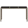 Mesa de jardín superficie de vidrio ratán PE gris 150x90x75 cm en Mesas de jardín | Comprar online en Foru.es
