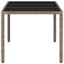 Mesa de jardín superficie de vidrio ratán PE gris 150x90x75 cm en Mesas de jardín | Comprar online en Foru.es