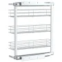 Cesta de cocina extraíble 3 niveles plateada 47x15,5x55,5 cm de vidaXL, Contenedores para utensilios de cocina - Ref: Foro24-...