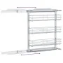 Cesta de cocina extraíble 3 niveles plateada 47x15,5x55,5 cm de vidaXL, Contenedores para utensilios de cocina - Ref: Foro24-...